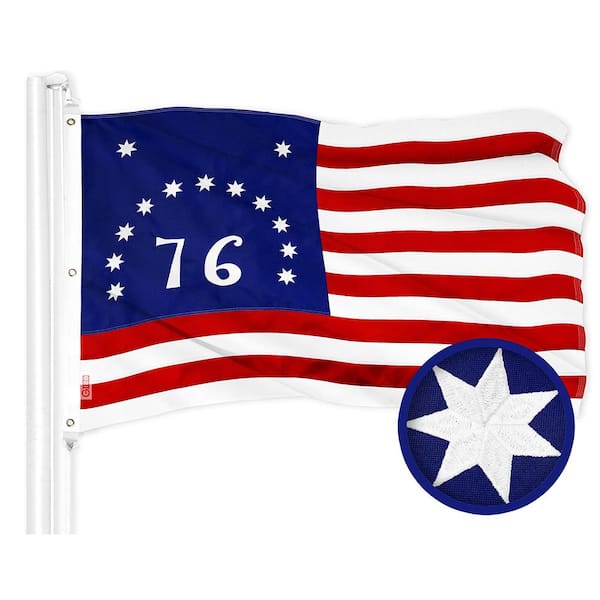 G128 5 ft. x 8 ft. Polyester Bennington Flag Embroidered 300D BG 1PK