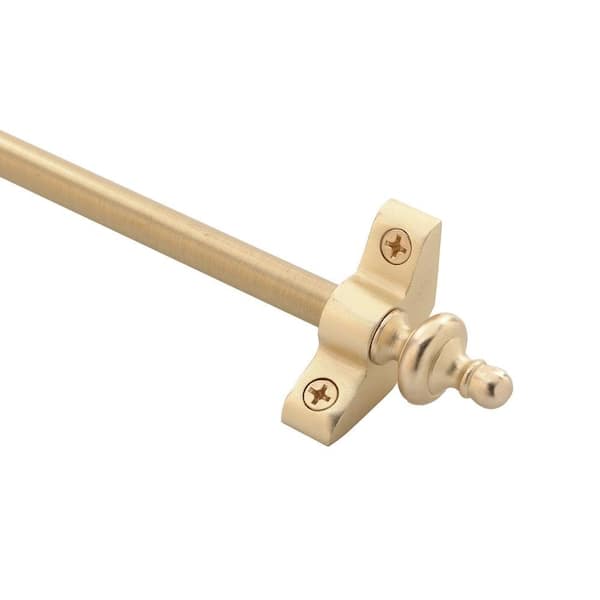 Zoroufy Plated Inspiration Collection Tubular 48 in. x 3/8 in. Brushed Brass Finish Stair Rod Set with Urn Finials
