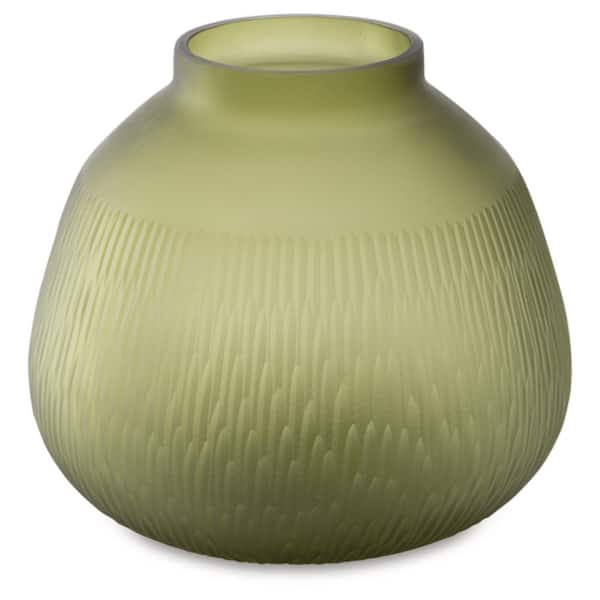 Signature DESIGN BY ASHLEY Scottyard 10 in. Green Glass Bud Decorative Vase