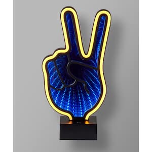 10 in. Black Infinity Neon Peace Sign Table/Wall Lamp
