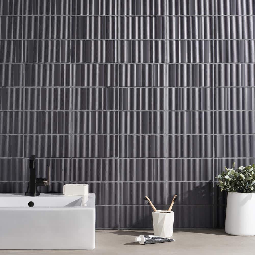 Flyer 8'' x 16'' Matte Gray Ceramic Wall Tile