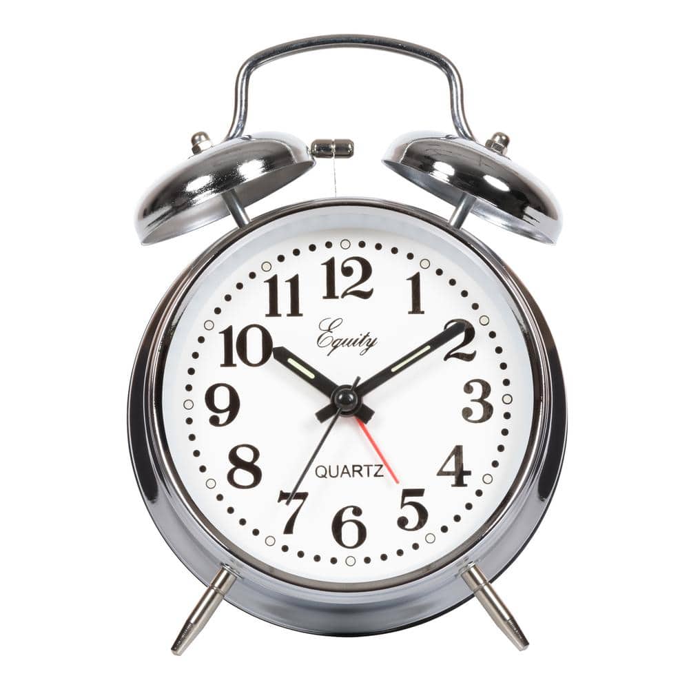 Equity by La Crosse Silver Twin Bell Quartz Alarm Clock