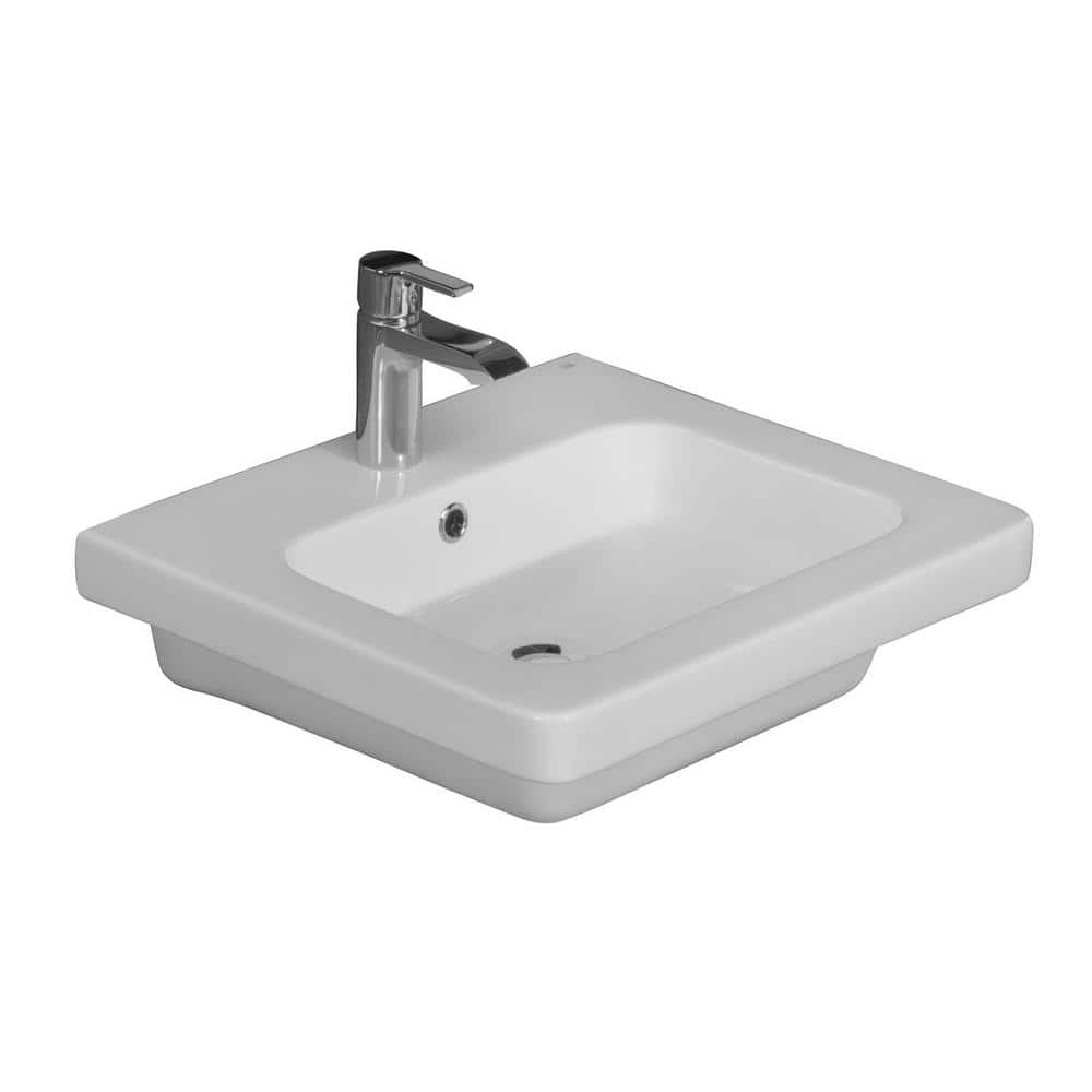 Resort 500 Wall-Hung Sink in White with 4 in. Centerset Faucet Holes -  Barclay Products, 4-1064WH