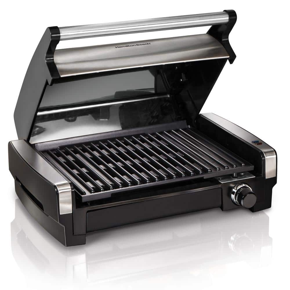 Hamilton Beach Health Smart 125 sq. in. in Black Metal Indoor Grill 31605N  - The Home Depot