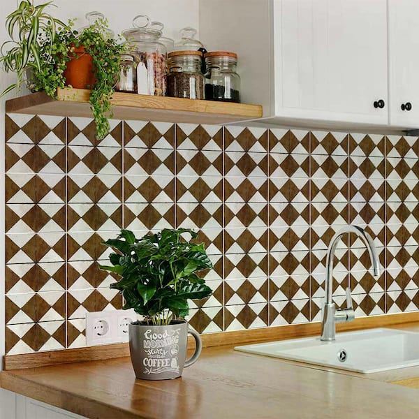 Brown R152 8 in. x 8 in. Vinyl Peel and Stick Tile (24 Tiles, 10.67 sq. ft. /pack)