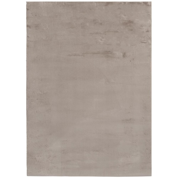 Natco Bliss Beige 7 ft. x 9 ft. Solid Polyester Area Rug