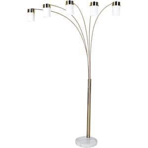 84 in. Brushed Steel Arch Silver Floor Lamp