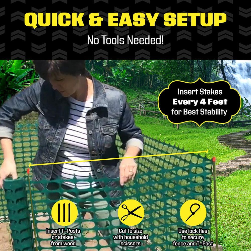 Green 4' x 100' Flexible Safety Snow Fence