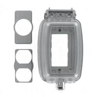 Decora/GFCI 1-Gang Extra Heavy Duty Raintight While-In-Use Device Mount Vertical Cover with Lid, Clear