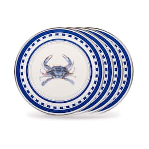 8.5 in. Blue Crab Enamelware Round Sandwich Plate Set of 4