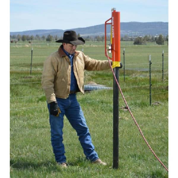 Orange Steel Air Powered Fence Post Driver, 3-1/2 in. Max OD, Pneumatic Fence Tool