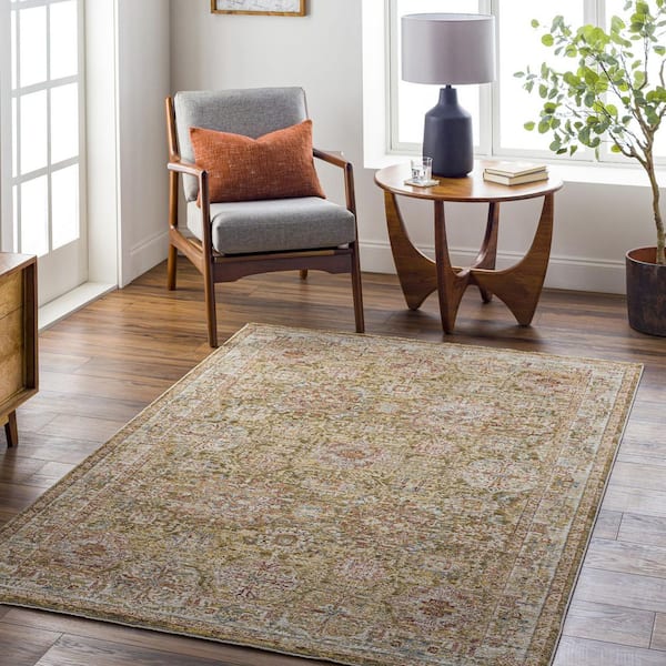 Naila Sage Traditional Border 2 ft. x 2 ft. Area Rug
