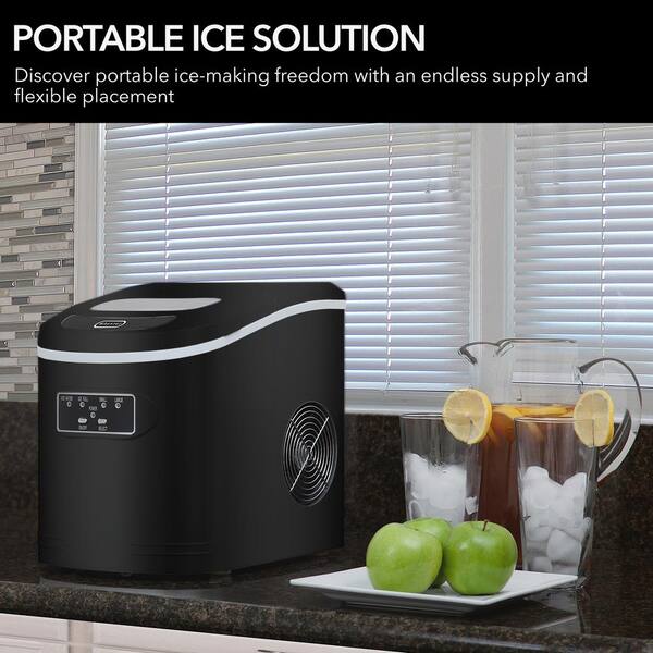 Joy Pebble 33Lbs/Day Countertop Nugget Ice Maker,Potable with Scoop,Cubes Ready in 10 Mins,Red