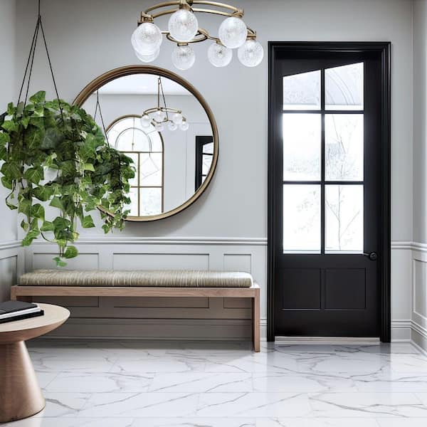 Osborne Marble 12 MIL x 12 in. W x 24 in. L Click Lock Polished Waterproof Vinyl Tile Flooring (20 sq.ft./Case)