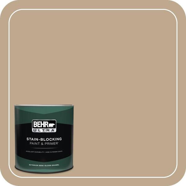 BEHR ULTRA 1 qt. #MQ2-25 British Khaki Semi-Gloss Enamel Exterior Paint & Primer