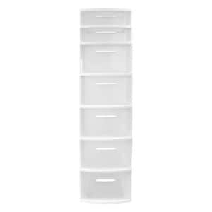 12.5 in. W x 47.2 in. H x 14.5 in. D 7-Drawer Resin Storage Cabinet in White and Clear