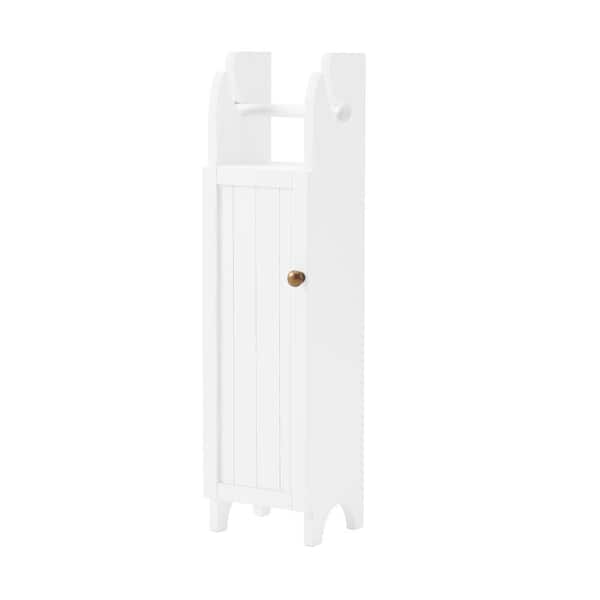 Alaterre Furniture 7-in x 28-in x 7-in White Wood Freestanding Linen Cabinet