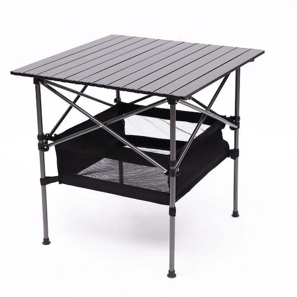Tiramisubest Fold Pro Black and Gray 5-Piece Aluminum Patio Conversation Set​