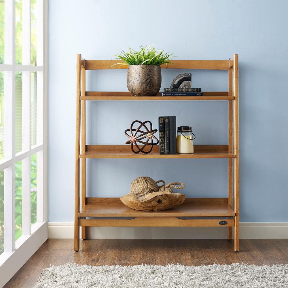 Landon Light Brown Wood Ladder Bookcase