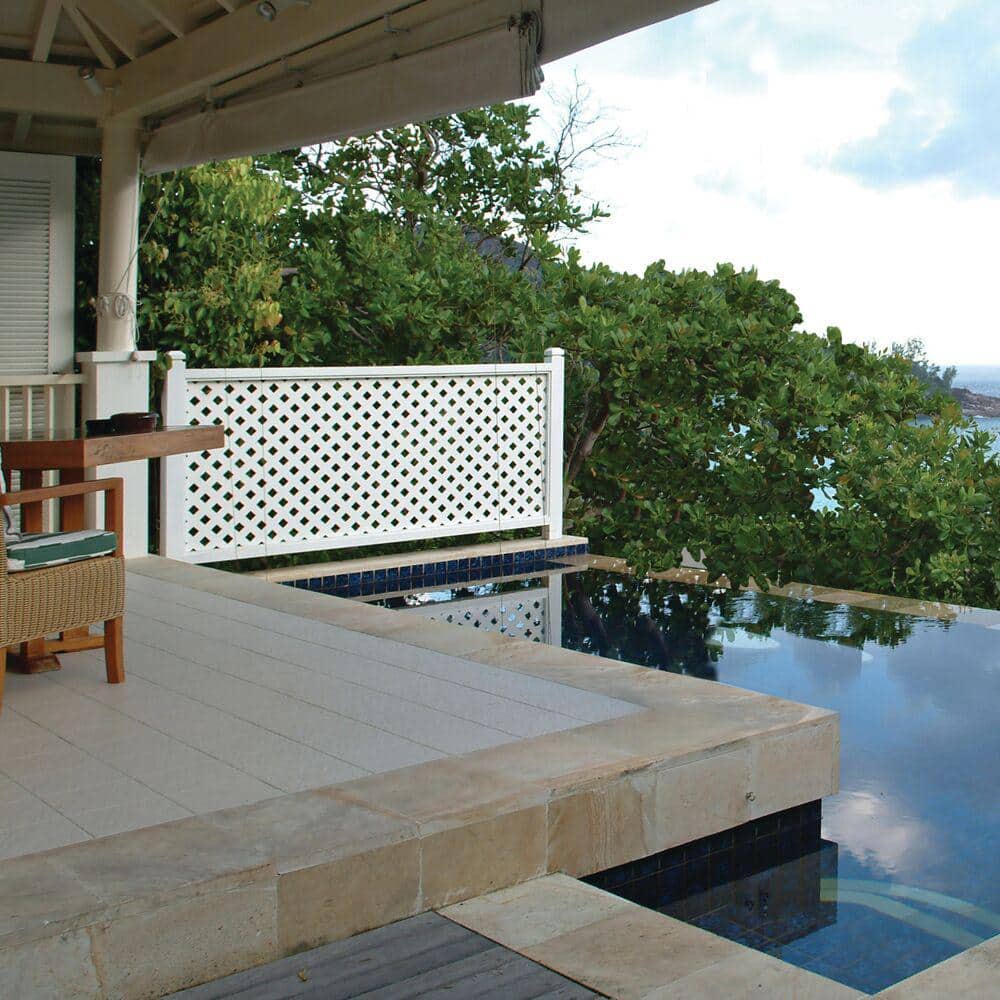 4 ft. x 8 ft. White Privacy Diamond Vinyl Lattice Panel