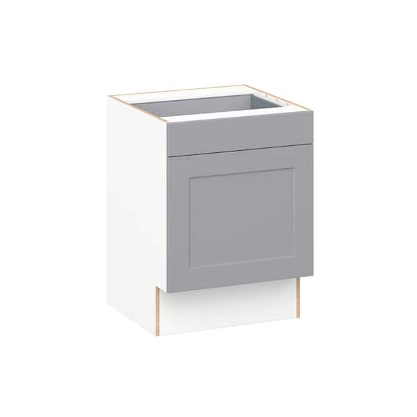 J COLLECTION Roseland 24 in W x 24 in D x 32.5 in. H Assembled Shaker Accessible ADA Base Kitchen Cabinet in Slate Gray with Drawer
