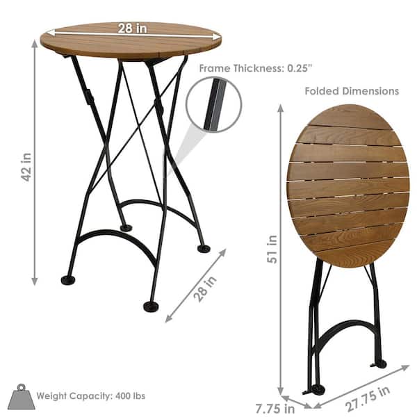 Sunnydaze Decor 28 In Brown Round Wood, High Top Bar Dining Table