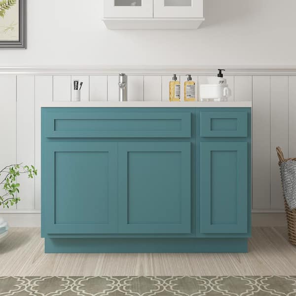 Vanity Art 42 in. W x 21 in. D x 32.5 in. H Bath Vanity Cabinet without Top in Sea Green