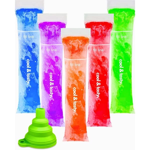 Disposable Popsicle Mold Bags with Zip Seal, 8x2" Freezer Tubes for Homemade Ice Pops, Yogurt, Juice, 150-Pack
