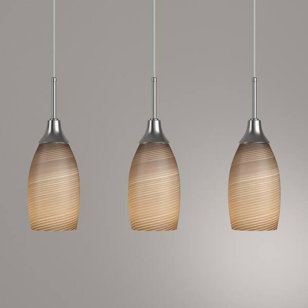 Light Nickel Pendant with Brown Glass 