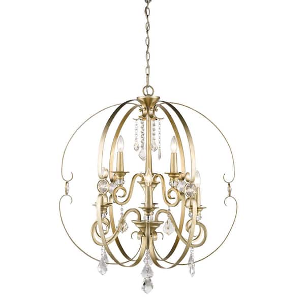 Golden Lighting Ella 9-Light White Gold Chandelier