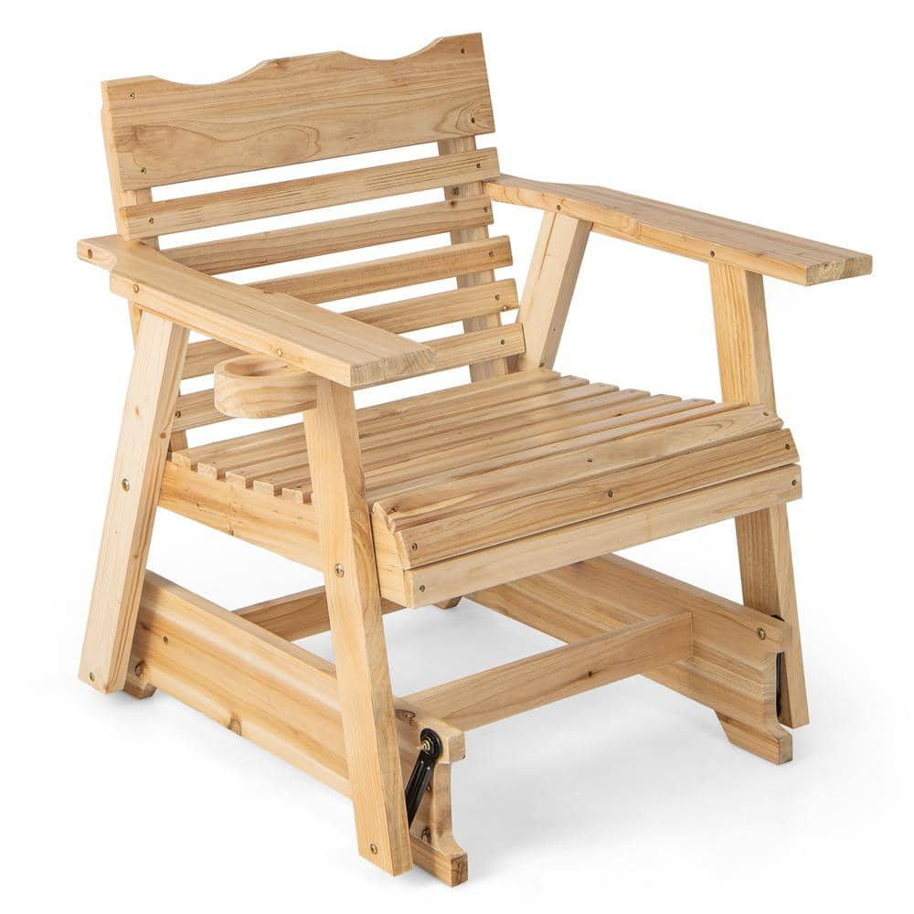 Outdoor rocking chair 2025 with cup holder