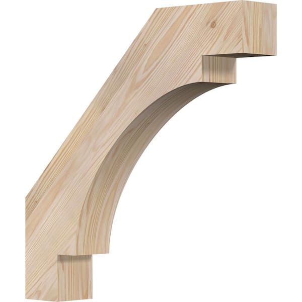 Ekena Millwork 3 1/2"W x 20"D x 20"H Merced Smooth Knee Brace, Douglas Fir