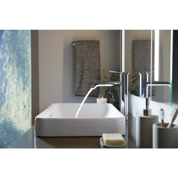 KOHLER Vox Rectangle Vitreous China Vessel Sink in White with Overflow Drain KOHLER Vox Rectangle Vitreous China Vessel Sink in White with Overflow Drain