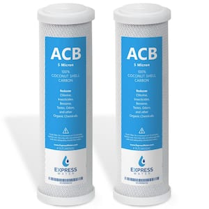 2 Pack Activated Carbon Block Water Filter Replacement - 5 Micron - Under Sink Reverse Osmosis System