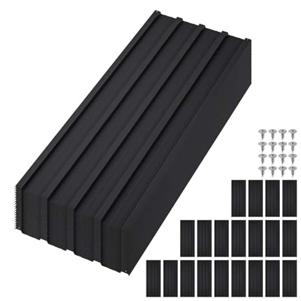 20PCS Galvanised Steel Roofing Sheets 73.2x16.77inch, Waterproof Corrugated Roof Panels for Shed Garage Carport, Black price history on PriceWatchPro