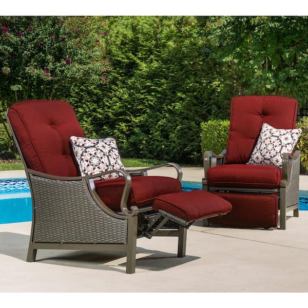 film Politistation hjort Hanover Ventura All-Weather Wicker Reclining Patio Lounge Chair with  Crimson Red Cushions VENTURAREC-RED - The Home Depot