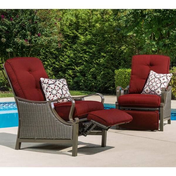 all weather wicker patio recliner