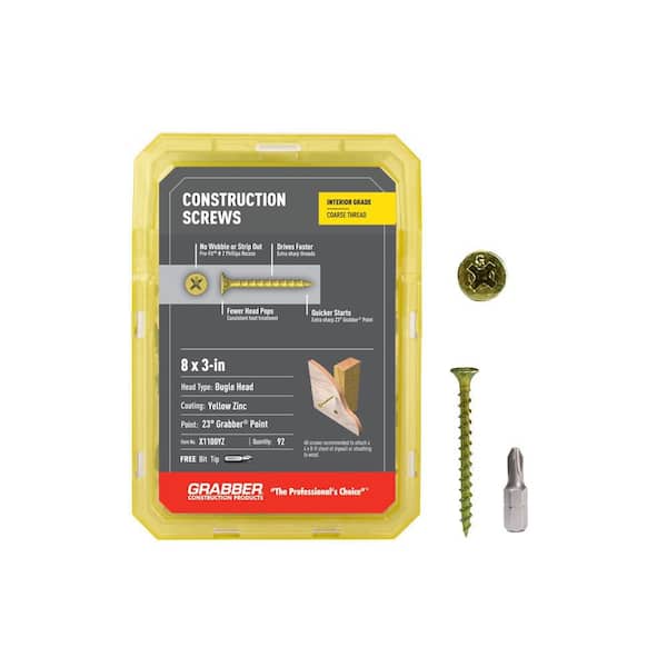 #8 x 3 in. Bugle Head Philips Gold Screw (1 lb. per Box)