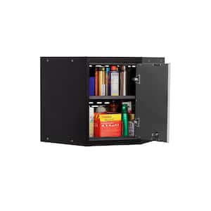 Pro Series Welded Steel 1-Shelf Wall Mounted Garage Cabinet in Black/Red (24 in W x 24 in H x 24 in D)
