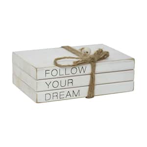Follow Your Dream Decorative Wood Stacked Books