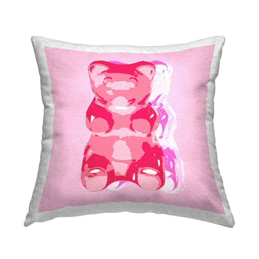 Pink Gummy Candy Bear Pink Square Outdoor Throw Pillow price history on PriceWatchPro