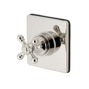 Single-Handle 1-Hole Wall Mount Three-Way Diverter Valve with Trim Kit in Polished Nickel