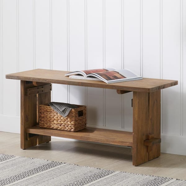 Bethel Natural Acacia Wood 40 in. W Bench