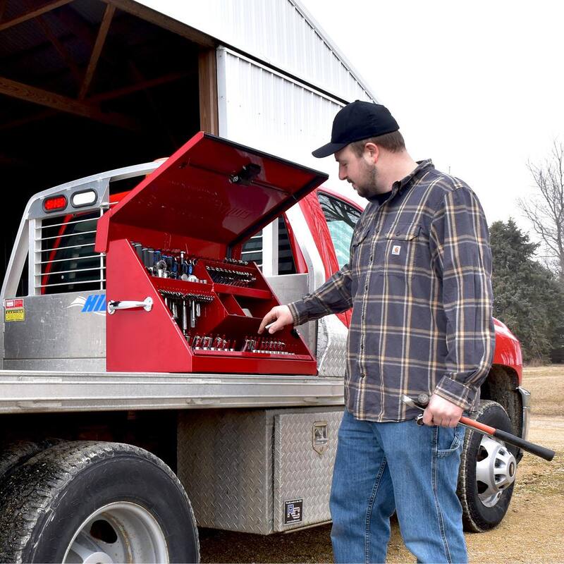 31 in. W x 16 in. D Portable Metallic Red Triangle Top Tool Chest for Sockets, Wrenches and Screwdrivers