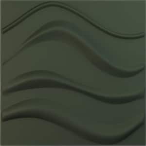 19 5/8 in. x 19 5/8 in. Wave EnduraWall Decorative 3D Wall Panel, Satin Hunt Club Green (12-Pack for 32.04 Sq. Ft.)