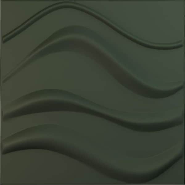 19 5/8 in. x 19 5/8 in. Wave EnduraWall Decorative 3D Wall Panel, Satin Hunt Club Green (12-Pack for 32.04 Sq. Ft.)