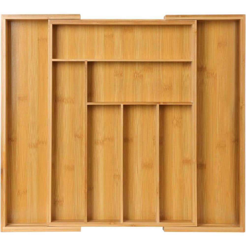 16.73 in. in Yellow Wood Drawer Dividers Organizer