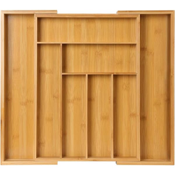Cubilan 16.73 in. in Yellow Wood Drawer Dividers Organizer