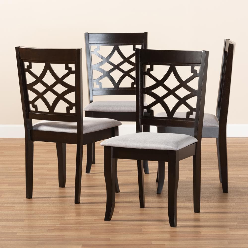 Espresso Oak and Sand Upholstered Parsons Dining Chair