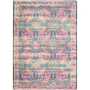 Safavieh Saffron Collection SFN544V Handmade Boho Chic Distressed Cotton Area Rug 4' x 6' Purple Blue 